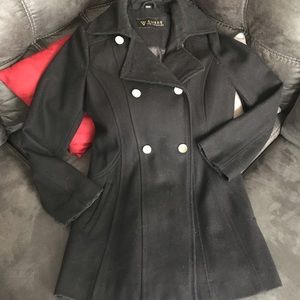 Black wool guess pea coat- excellent condition